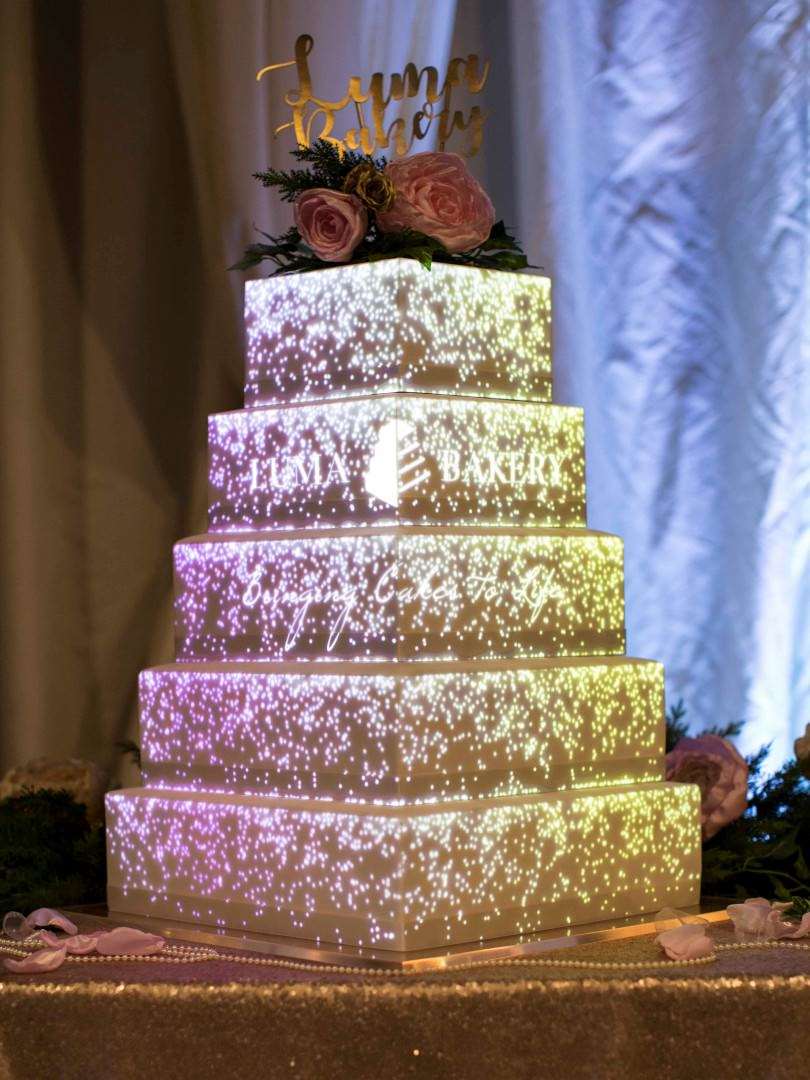 Tangled floating lantern scene 3D projection mapping wedding cake | Disney  wedding cake, Wedding cake images, Wedding cakes